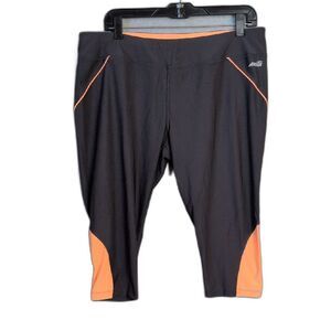 Avia Gray Orange Cropped Capris Athletic Leggings Women's XL